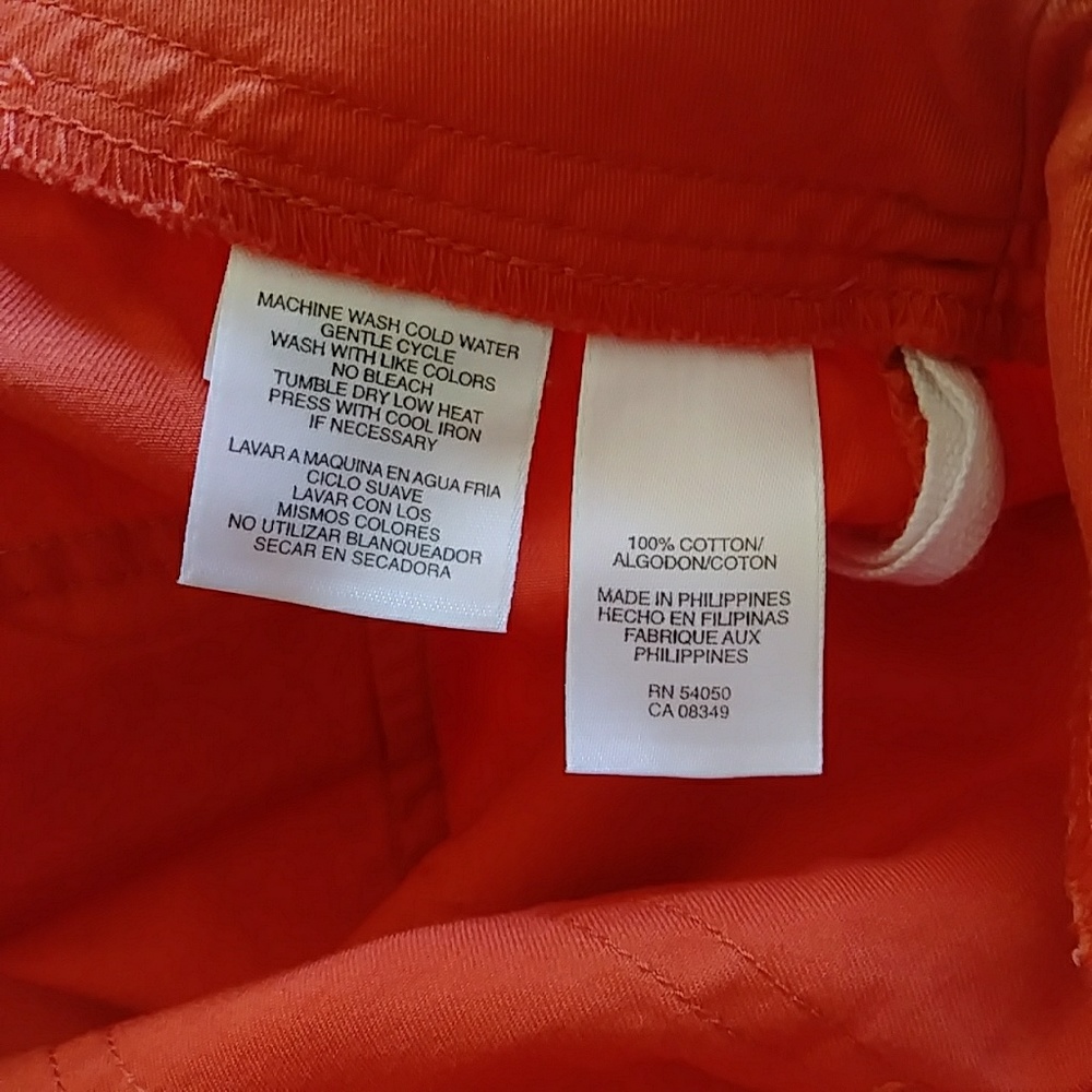 FINAL! NWT Jones NY Aztec Orange Cargo Shorts - Picture 5 of 6